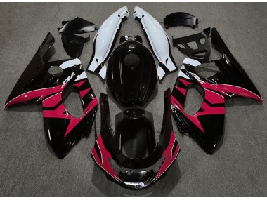 98-07 Schwarz Rot Glänzend & Weiß YZF600 Motorrad Verkleidung