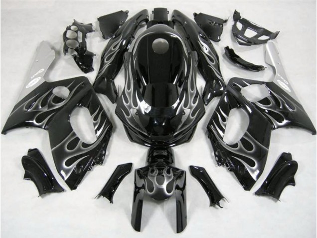 98-07 Schwarz & Silber Flamme YZF600 Motorrad Verkleidung