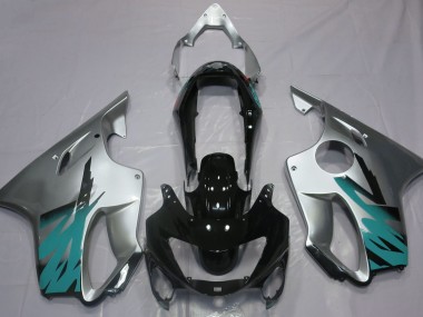 99-00 Silber Glänzend & Blaugrün CBR600 F4 Motorrad Verkleidung
